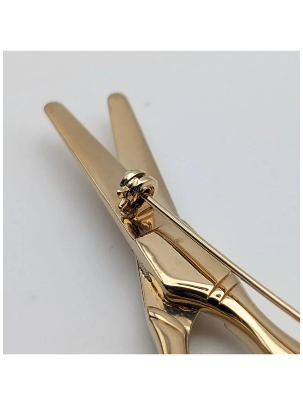 Chanel Brooch CC Logo Scissors Gold Rhinestone